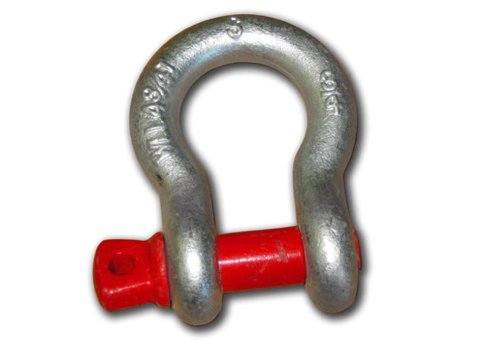 Manille lyre galvanisée ARB - axe rouge - Ø22mm - 4750 kgs