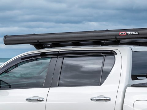 AWNING ALUMINIUM BLACK 2M WITH LIGHT ARB