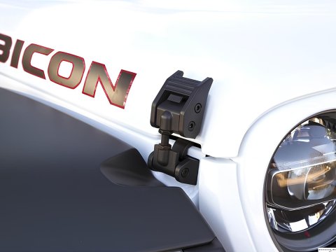 Attaches capot en aluminium anodisé noir pour Jeep Wrangler JK - la paire