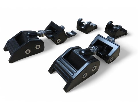 Attaches capot en aluminium anodisé noir pour Jeep Wrangler JK - la paire