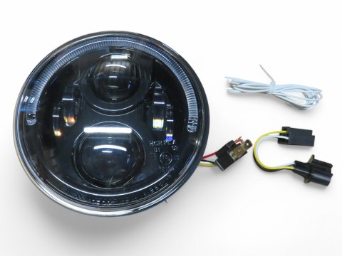 Optique leds rond Ø7 pouces fond noir - Jeep Nissan Land Rover Toyota phares ronds