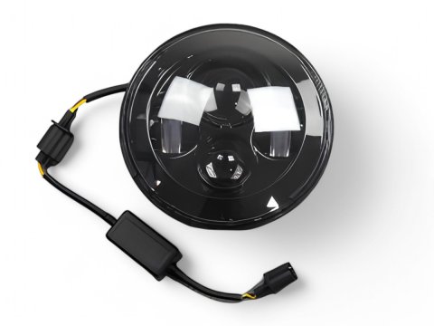 Optique leds rond Ø7 pouces fond noir - Jeep Nissan Land Rover Toyota phares ronds