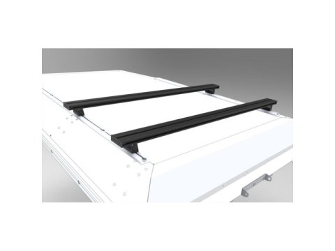 Paire barres de toit transversales 1250mm Alu-Cab - capuchons oranges