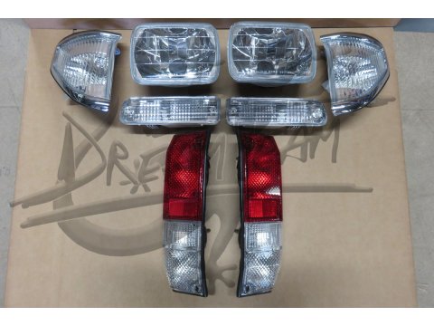 Pack complet feux cristal Land Cruiser KZJ7 LJ7 phares carrés