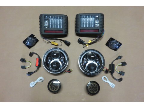 Pack feux complet cristal leds fumé pour Jeep Wrangler JK