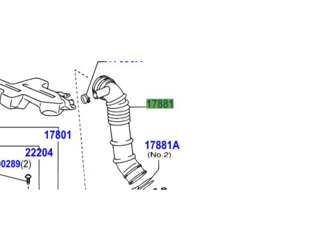Durite accordéon entre boite à air et turbo KDJ120 KDJ125