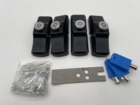 Set de 4 verrous anti effraction porte fourgon Fiat Ducato - 4 Clefs - Anodisage noir