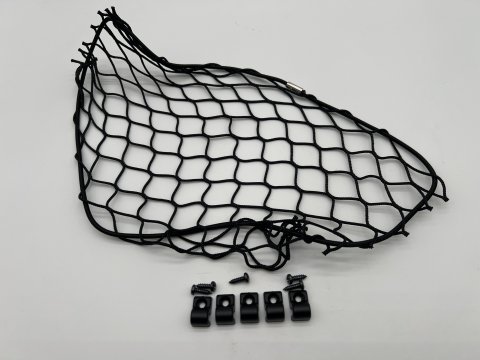 Filet de rangement élastique noir 300x250mm avec cavaliers de fixation