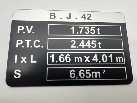 PLAQUE DE TARE BJ42
