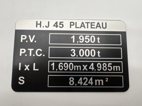 PLAQUE DE TARE HJ45 PLATEAU
