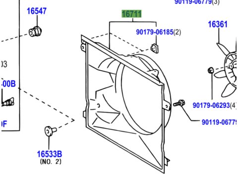 Buse radiateur tunnel hélice visco coupleur ventilateur KDJ150 KDJ155