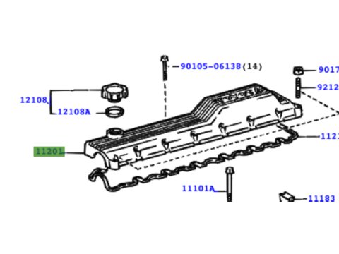 Cache culbuteur HZJ7 HDJ80 12s - noir