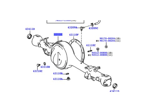 Corps de pont avant Land Cruiser HZJ78 HZJ79 1990-2009 - sans blocage
