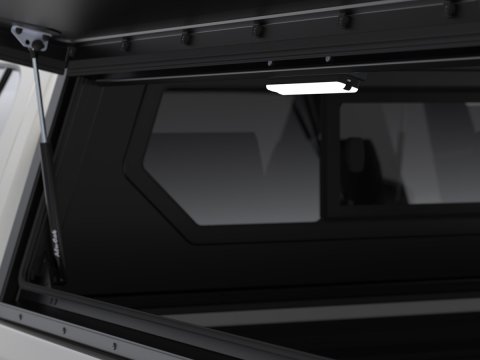 Hardtop Contour noir/ lisse avec fenêtre latérale pour Toyota Hilux Revo 2016+ double cabine Alu-Cab