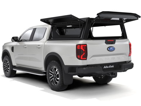 Hardtop Contour noir lisse sans fenêtre latérale Ford Ranger 2023+ double cabine Alu-Cab