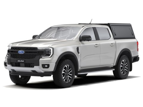 Hardtop Contour noir lisse sans fenêtre latérale Ford Ranger 2023+ double cabine Alu-Cab