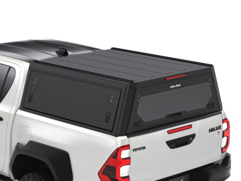 Hardtop Contour noir/ lisse sans fenêtre latérale pour Toyota Hilux Revo 2016+ double cabine Alu-Cab