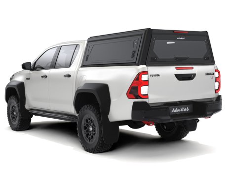 Hardtop Contour noir/ lisse sans fenêtre latérale pour Toyota Hilux Revo 2016+ double cabine Alu-Cab