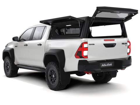 Hardtop Contour noir/ lisse sans fenêtre latérale pour Toyota Hilux Revo 2016+ double cabine Alu-Cab