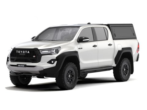 Hardtop Contour noir/ lisse sans fenêtre latérale pour Toyota Hilux Revo 2016+ double cabine Alu-Cab