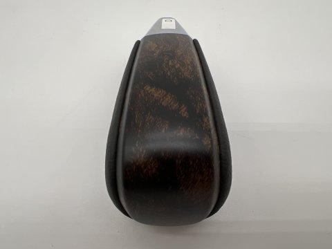 Pommeau levier boite vitesses automatique VDJ200 - cuir noir & bois foncé
