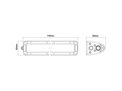Barre LED Spot Beam 2 LED 20W / 1800 lumens - avec fixation inférieure