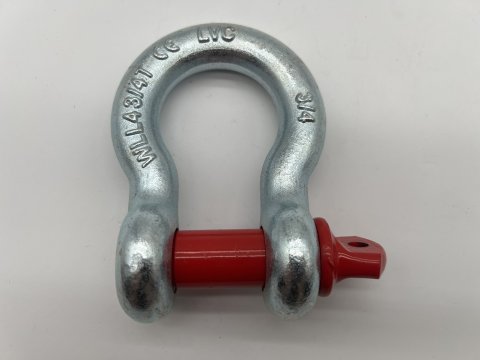 Manille lyre galvanisée - axe rouge - Ø22mm - 4750 kgs