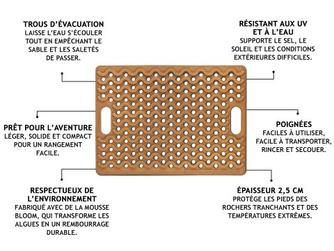 Tapis de douche extérieur beige Ontap