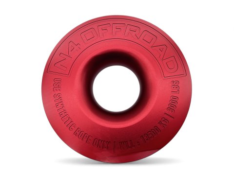 Anneau de treuillage alu 13.5T Ø148mm rouge N4-Offroad avec etui
