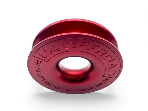 Anneau de treuillage alu 13.5T Ø148mm rouge N4-Offroad avec etui