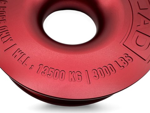 Anneau de treuillage alu 13.5T Ø148mm rouge N4-Offroad avec etui