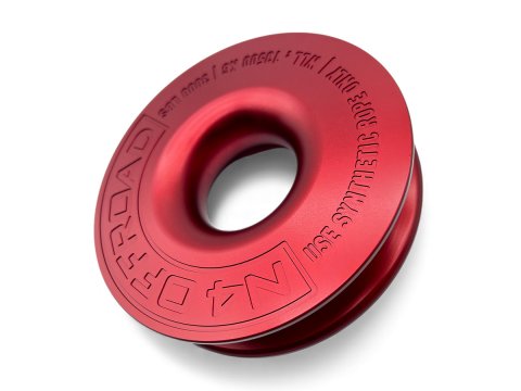 Anneau de treuillage alu 13.5T Ø148mm rouge N4-Offroad avec etui