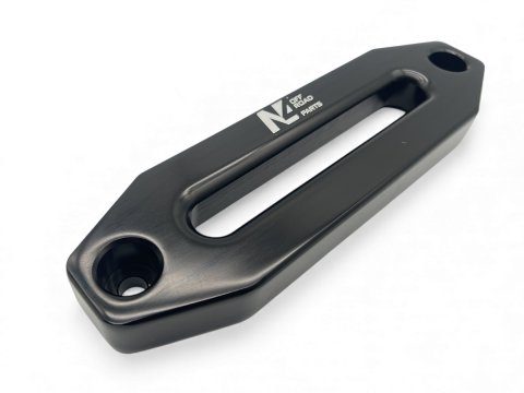 Ecubier aluminium noir pour corde de treuil synthétique N4-Offroad