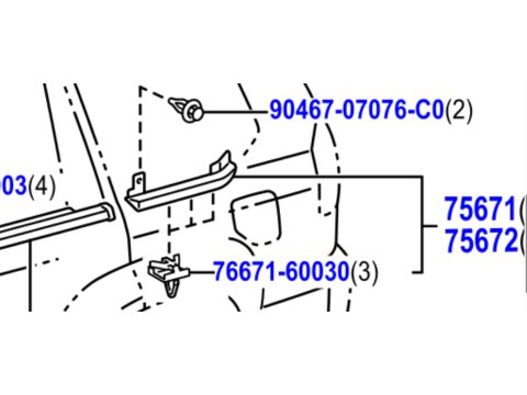 Moulure extérieure custode arrière gauche KDJ125