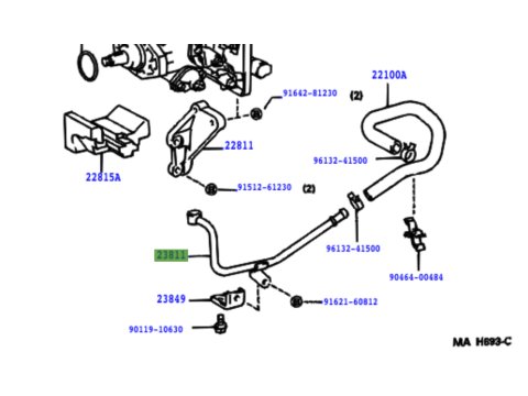 Conduite rigide arrivée gasoil pompe à injection HDJ80 24s