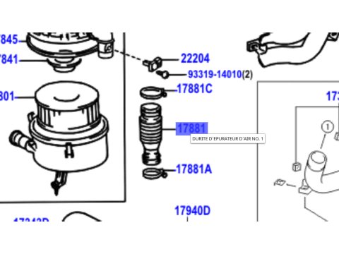 Durite accordéon entre boite à air et turbo HDJ100 08/2002+