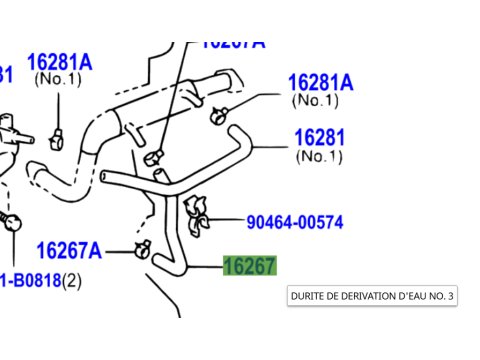 Durite de refroidissement sur refroidisseur EGR KDJ9 KDJ12 163cv