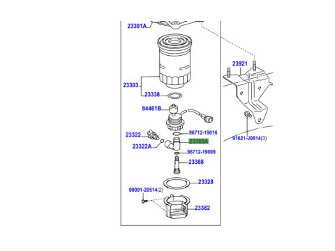 Coude plastique capteur présence eau sous filtre KDJ12