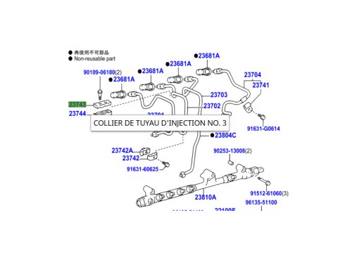 Collier 3 tuyaux injecteur avec trous KDJ VDJ