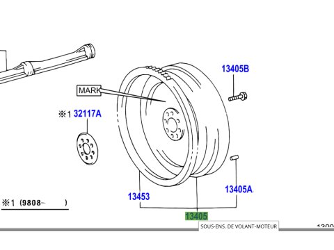 Volant moteur KZJ90 KZJ95 06/1998+