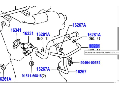 Durite de refroidissement sur refroidisseur EGR KDJ9 163cv
