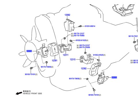 Support moteur gauche ou droit Hilux Vigo 3.0