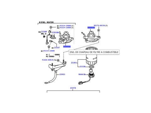 Support filtre gasoil avec réchauffeur KDJ90 KDJ95