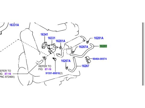 Durite de refroidissement sur refroidisseur EGR KDJ12 166cv