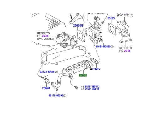 Refroidisseur EGR recirculation gaz échappement KDJ12 166cv