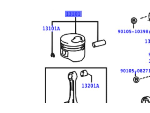 Piston moteur KZJ7 KZJ9 - Marquage 2 - Cote standard