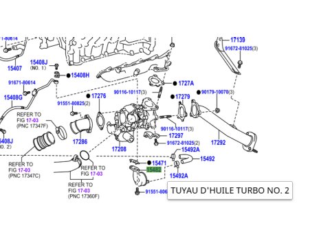 Receveur huile turbo gauche VDJ200