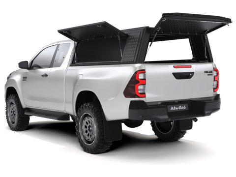 Hardtop Explorer Guard aluminium noir strié Toyota Hilux Revo extra cabine Alu Cab
