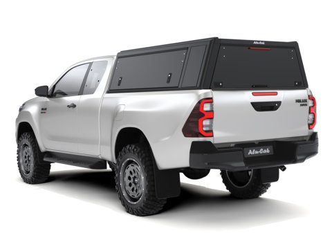 Hardtop Explorer Guard aluminium noir lisse Toyota Hilux Revo extra cabine Alu Cab