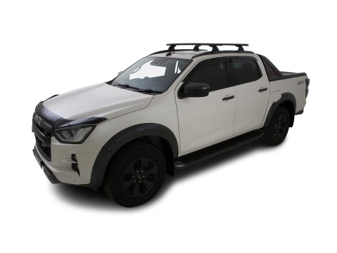 Kit 2 barres de toit Rhino Rack Sportz 1260mm Isuzu D-Max X-Terrain Double Cab rails de toit affleurants 2020+